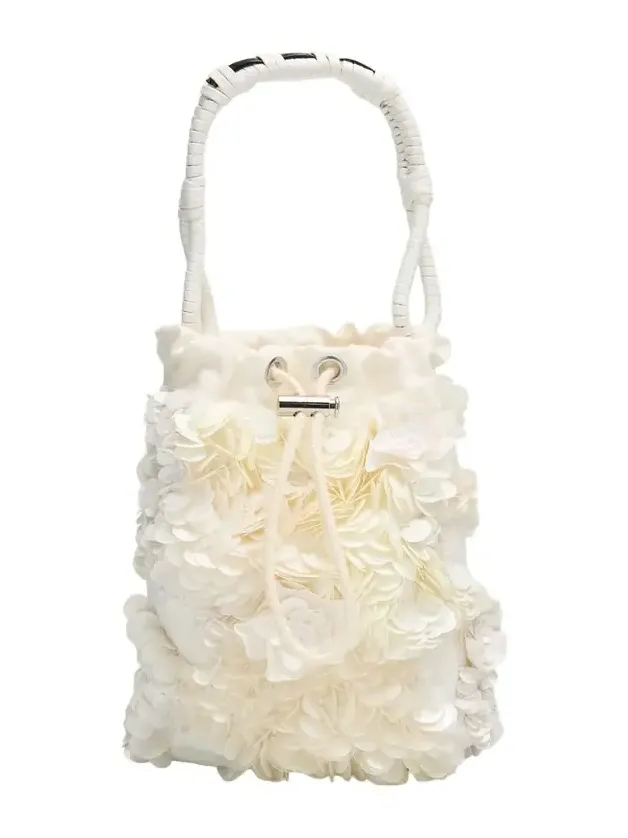 Sequin Floral Applique Bucket Bag Sequin Floral Applique Bucket Bag