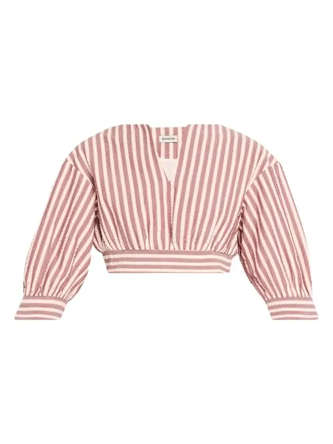 Noralie Striped Seersucker Crop Top Noralie Striped Seersucker Crop Top