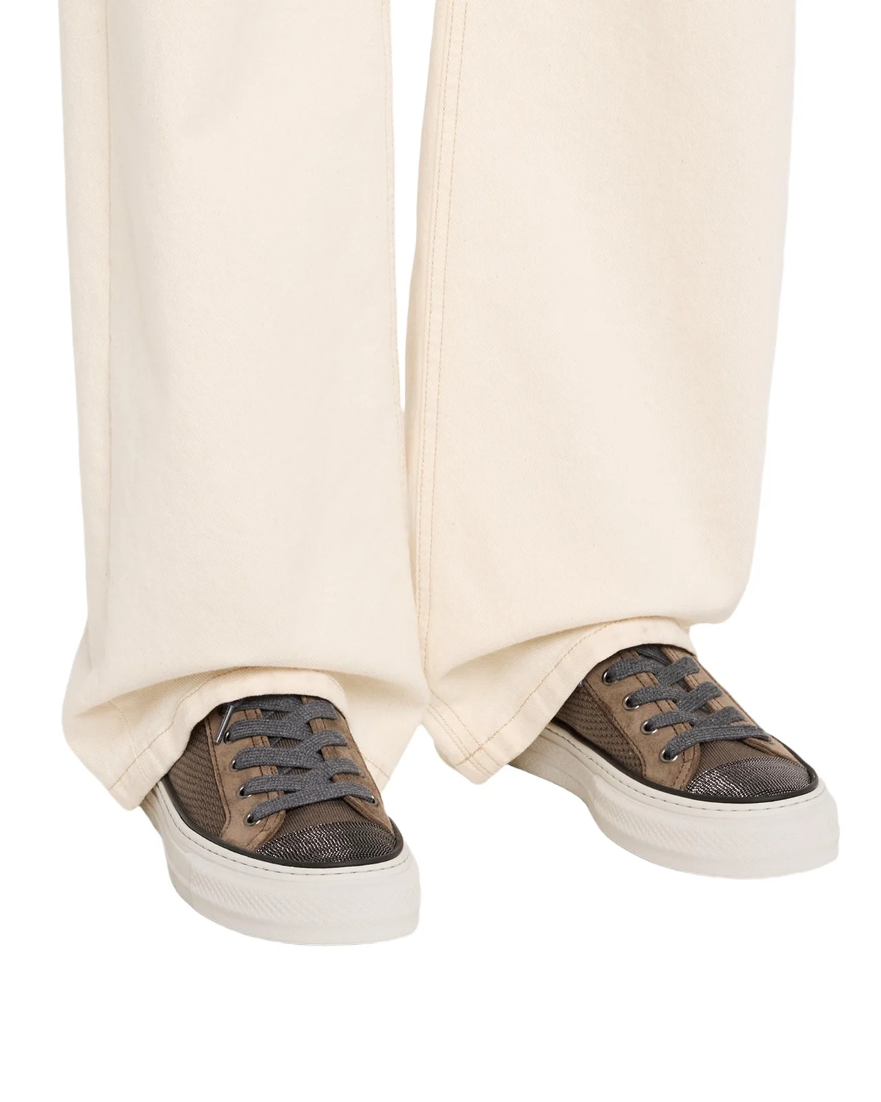 Brunello Cucinelli Monili Knit Low-Top Sneakers