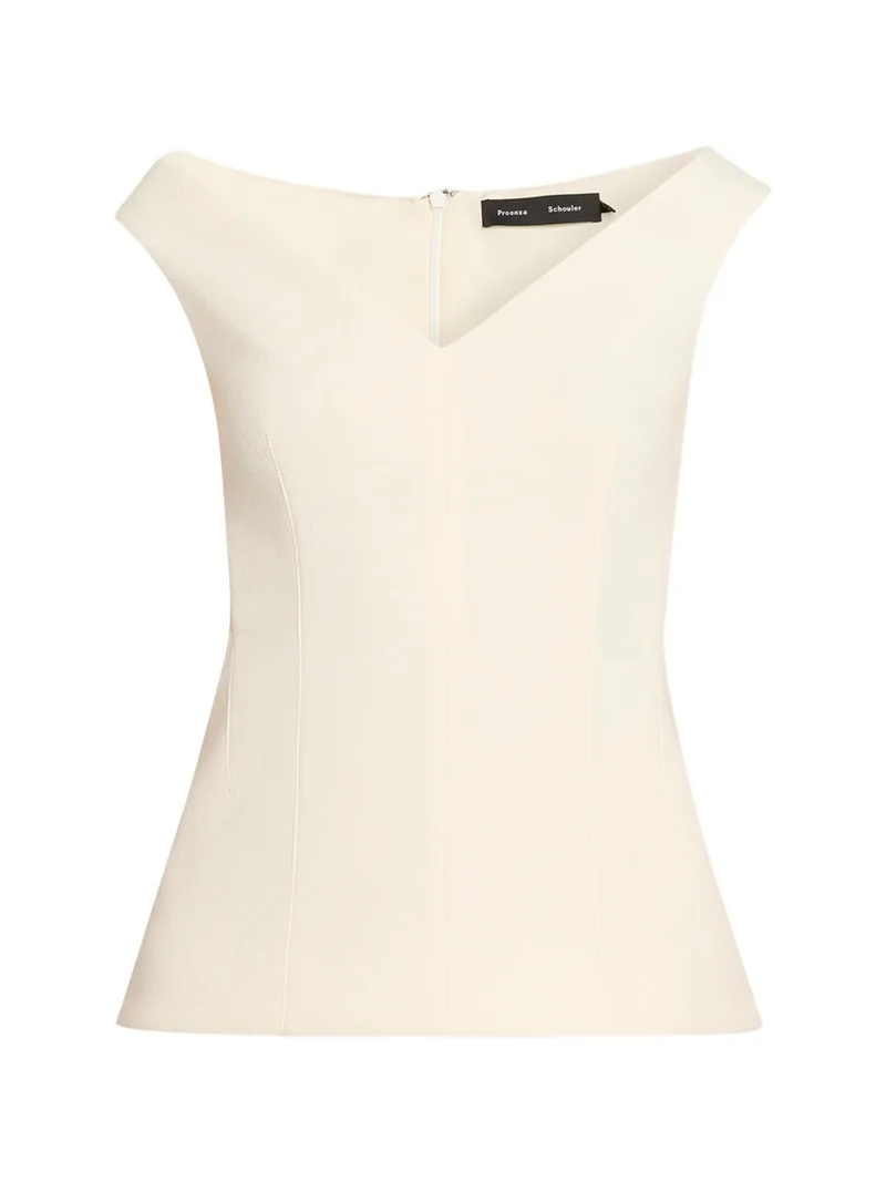 Proenza Schouler Mariam Wool Scuba V-Neck Top
