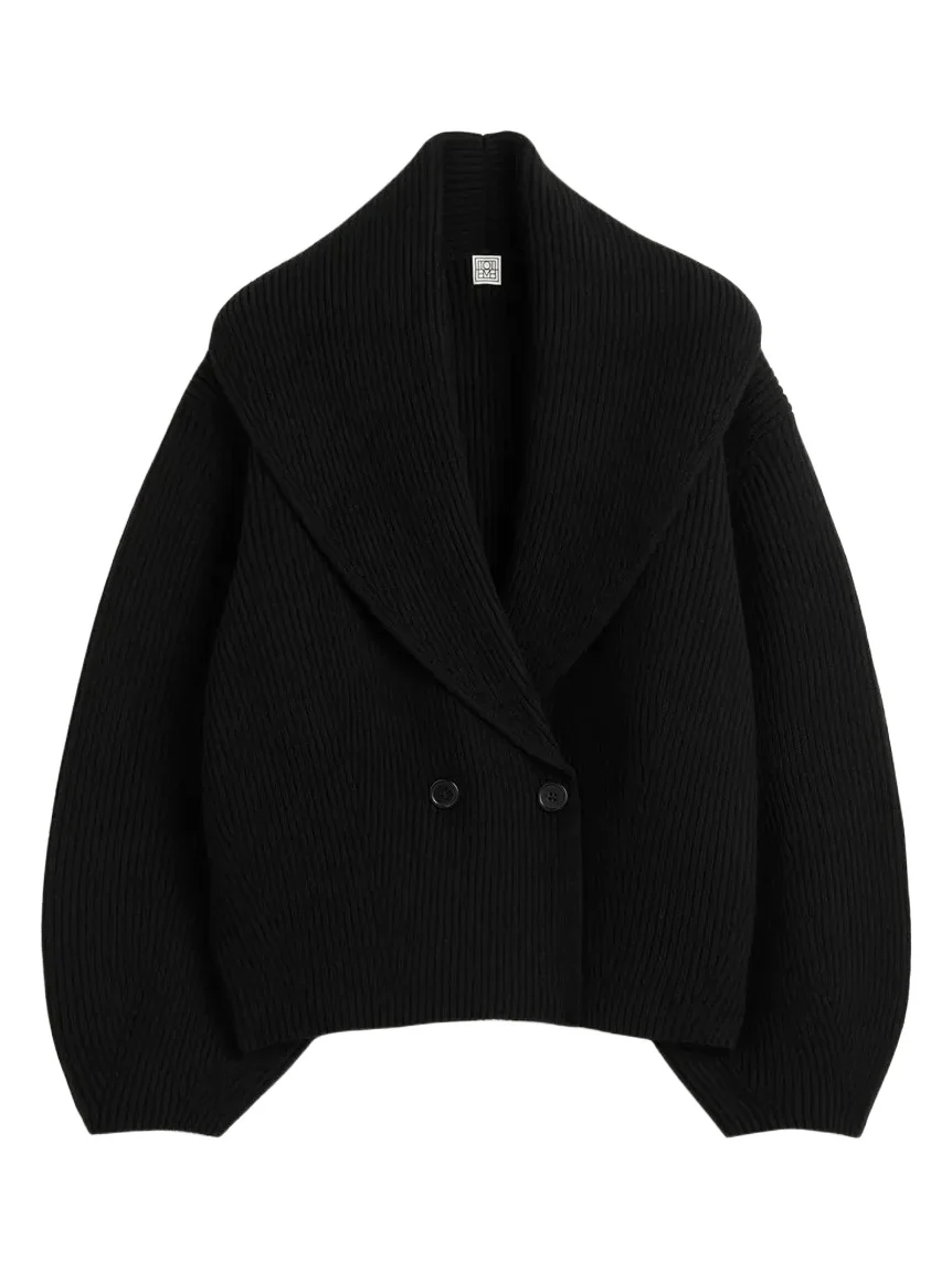 TOTEME Shawl-Lapel Oversized Wool Cardigan