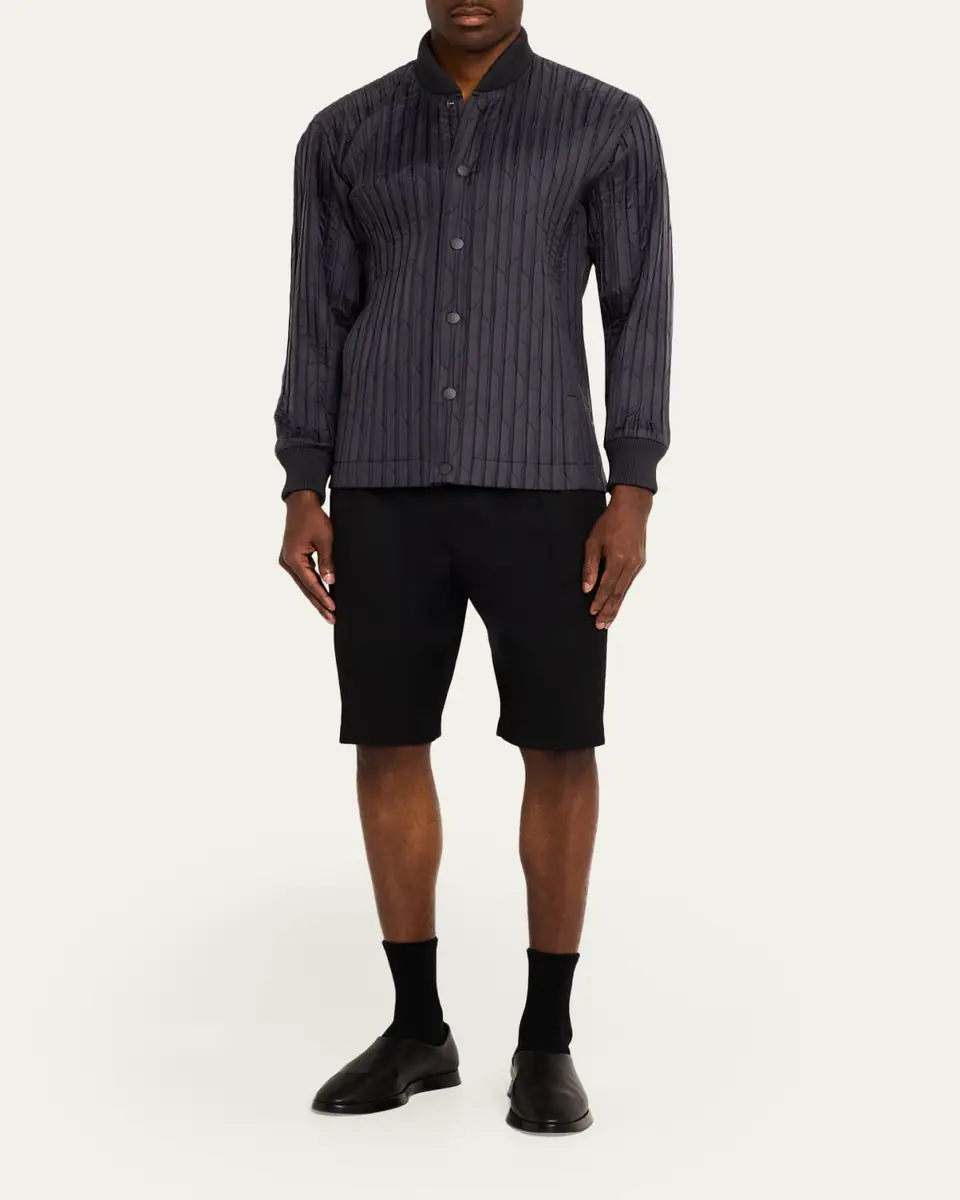 Homme Plissé Issey Miyake Men's Padded Pleats Bomber Jacket | Thumbnail 2 Homme Plissé Issey Miyake Men's Padded Pleats Bomber Jacket | Thumbnail 2