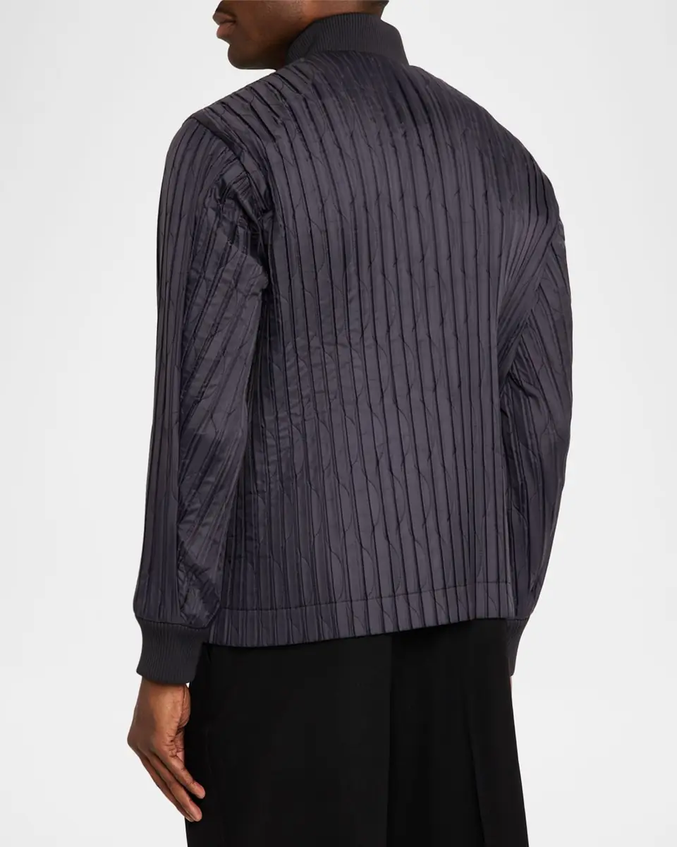 Homme Plissé Issey Miyake Men's Padded Pleats Bomber Jacket | Thumbnail 7 Homme Plissé Issey Miyake Men's Padded Pleats Bomber Jacket | Thumbnail 7