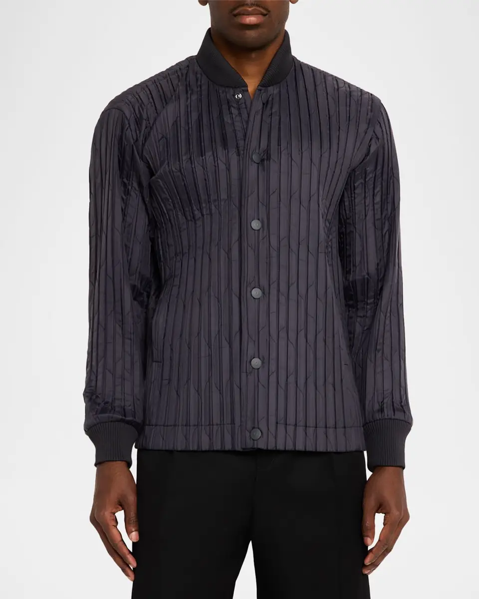 Homme Plissé Issey Miyake Men's Padded Pleats Bomber Jacket | Thumbnail 8 Homme Plissé Issey Miyake Men's Padded Pleats Bomber Jacket | Thumbnail 8