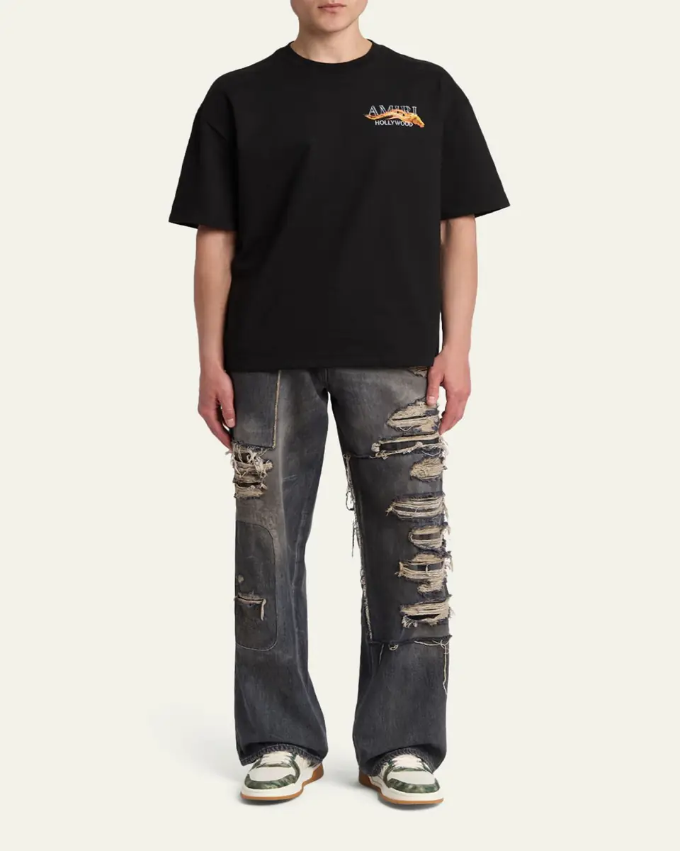 AMIRI Men's Distressed Stretch Straight-Fit Jeans | Thumbnail 2 AMIRI Men's Distressed Stretch Straight-Fit Jeans | Thumbnail 2