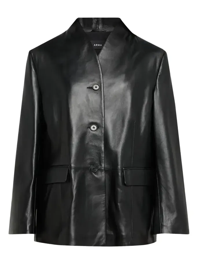 ARMA Juno Button-Down Leather Jacket