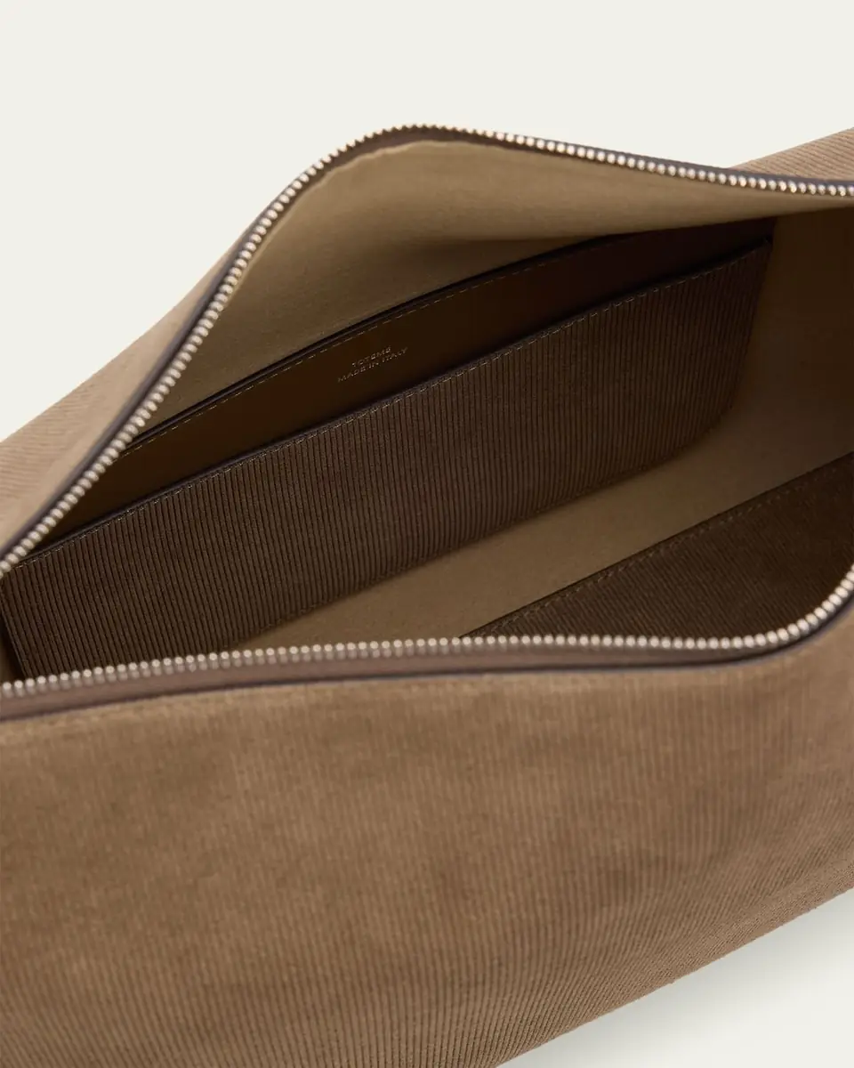 Toteme Medium Bevel Corduroy-Effect Suede Shoulder Bag | Thumbnail 4 Toteme Medium Bevel Corduroy-Effect Suede Shoulder Bag | Thumbnail 4
