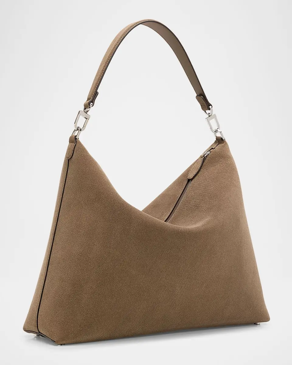 Toteme Medium Bevel Corduroy-Effect Suede Shoulder Bag | Thumbnail 7 Toteme Medium Bevel Corduroy-Effect Suede Shoulder Bag | Thumbnail 7