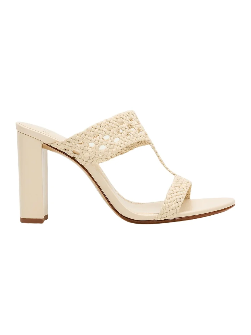 90mm Braided Leather Block-Heel Sandals