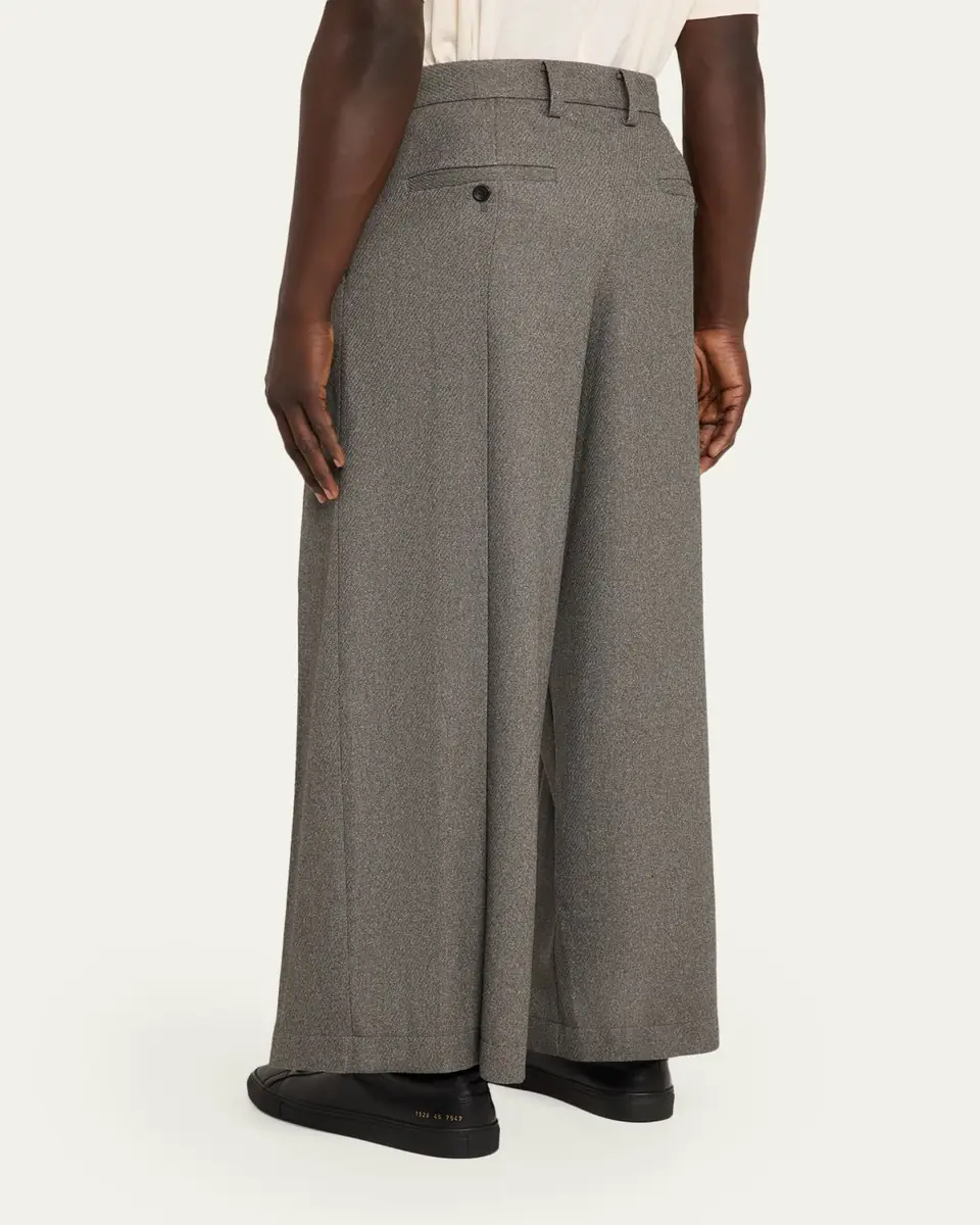 IM MEN Men's Wool Like Light Pleated Trousers | Thumbnail 3