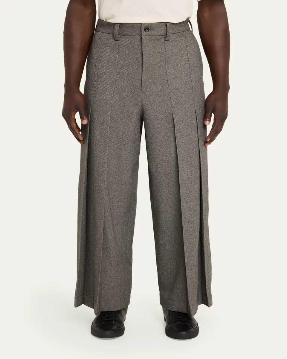 IM MEN Men's Wool Like Light Pleated Trousers | Thumbnail 4