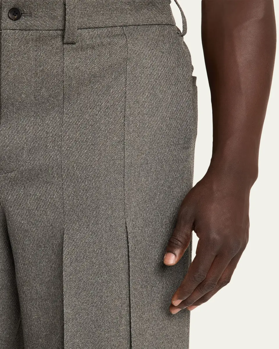 IM MEN Men's Wool Like Light Pleated Trousers | Thumbnail 5