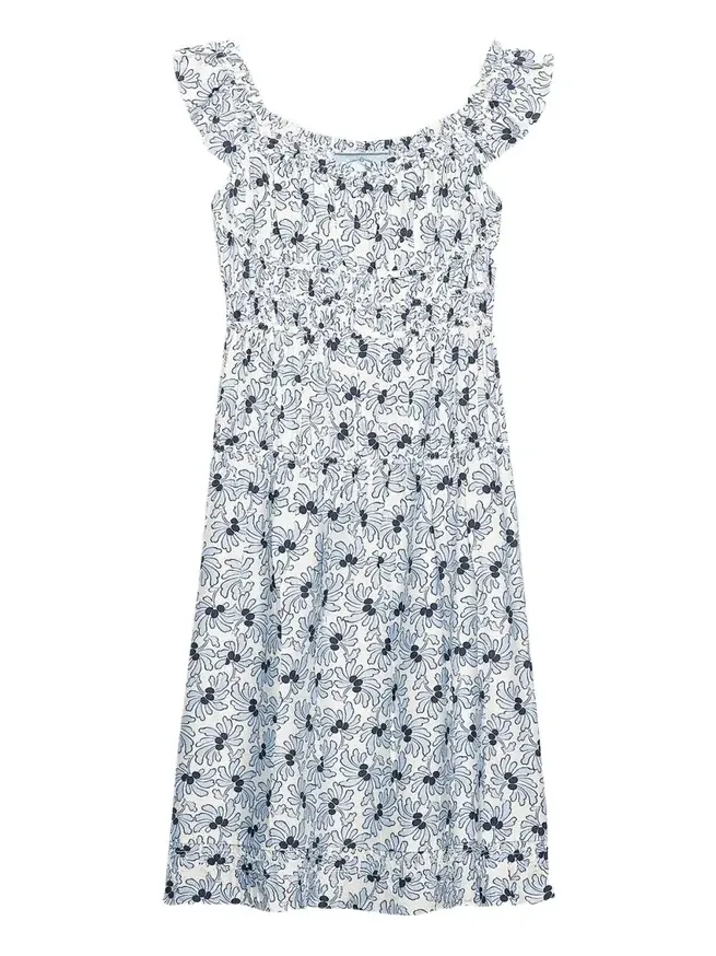 Floral-Print Pongé Sleeveless Midi Dress Floral-Print Pongé Sleeveless Midi Dress