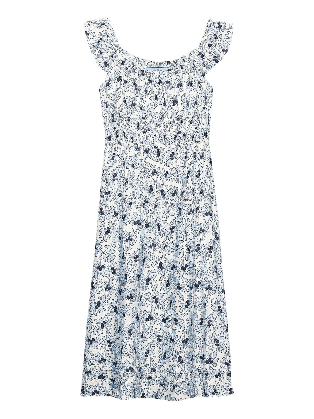 Floral-Print Pongé Sleeveless Midi Dress Floral-Print Pongé Sleeveless Midi Dress