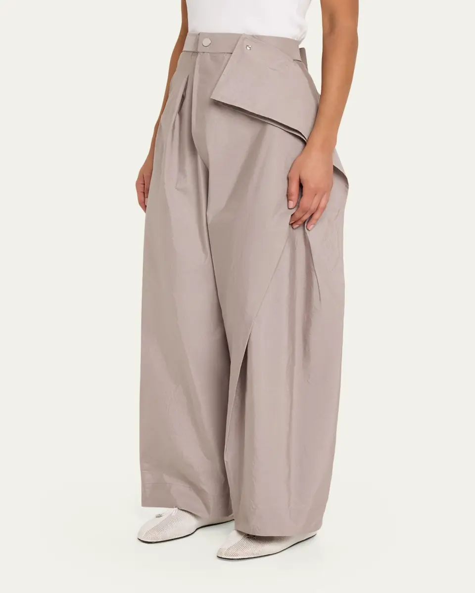Issey Miyake Akimbo Asymmetric Wide-Leg Twill Pants | Thumbnail 8 Issey Miyake Akimbo Asymmetric Wide-Leg Twill Pants | Thumbnail 8