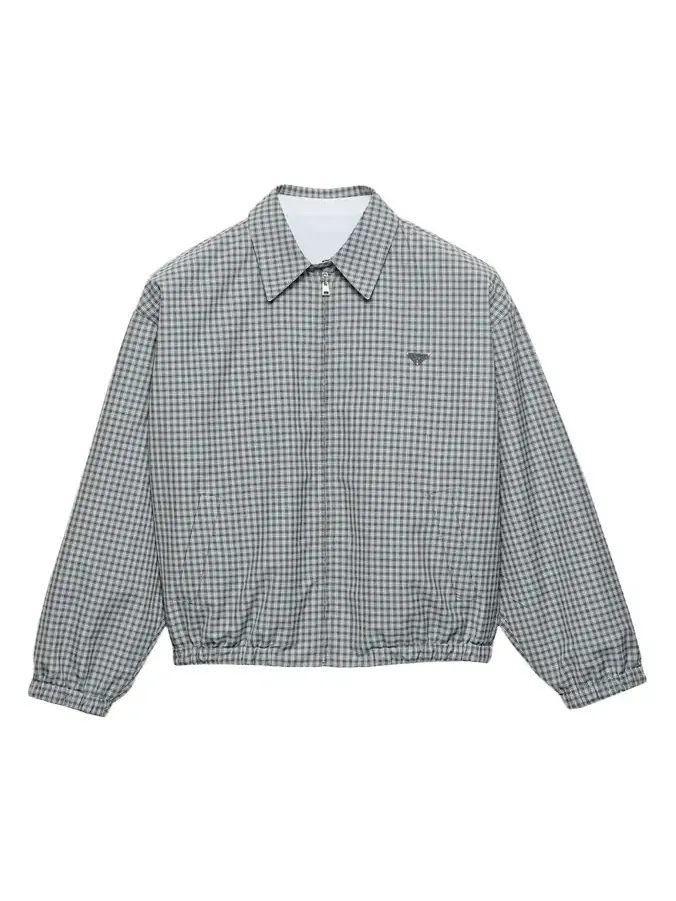 Check Cotton Zip Jacket Check Cotton Zip Jacket