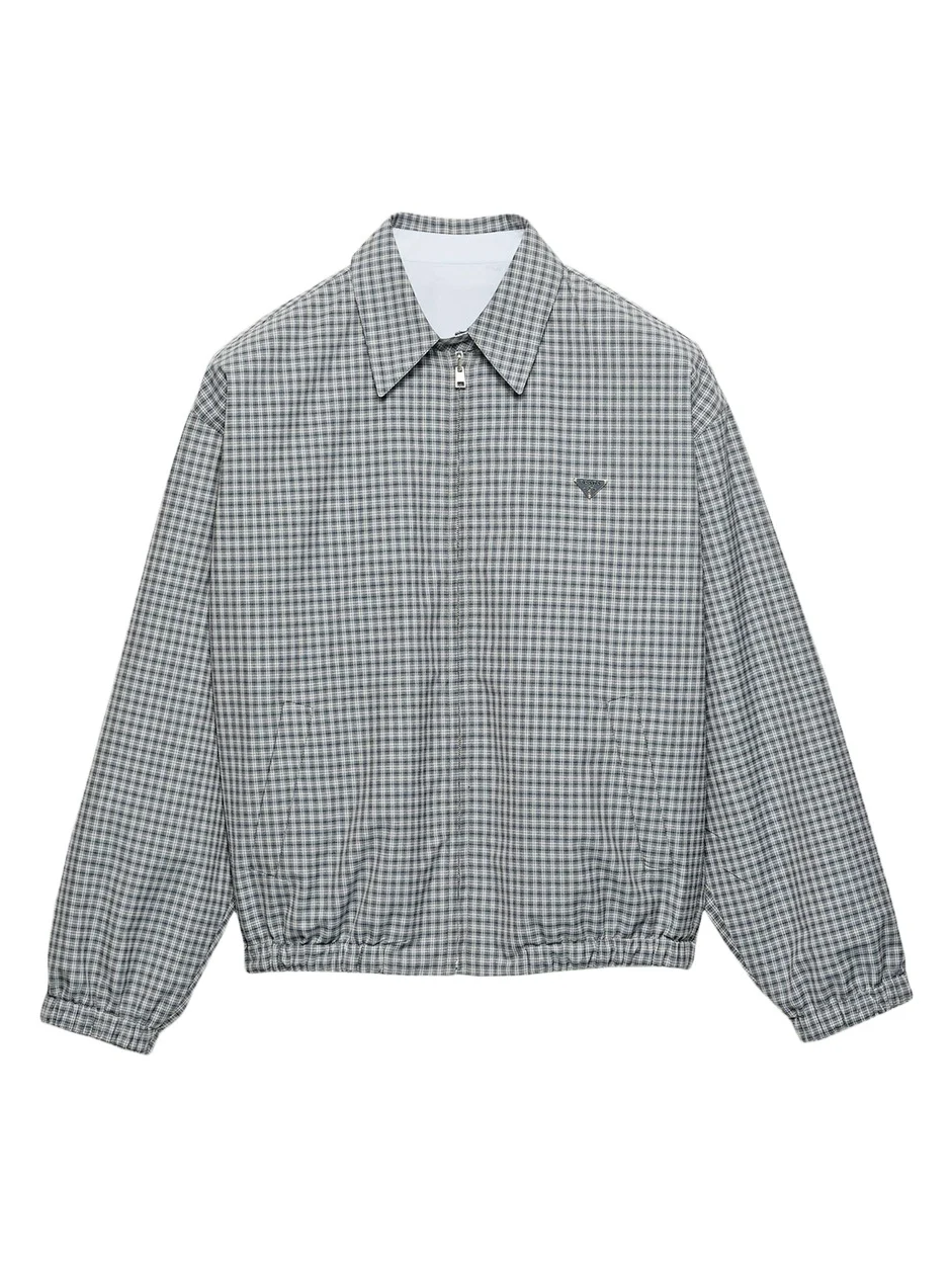 Check Cotton Zip Jacket Check Cotton Zip Jacket