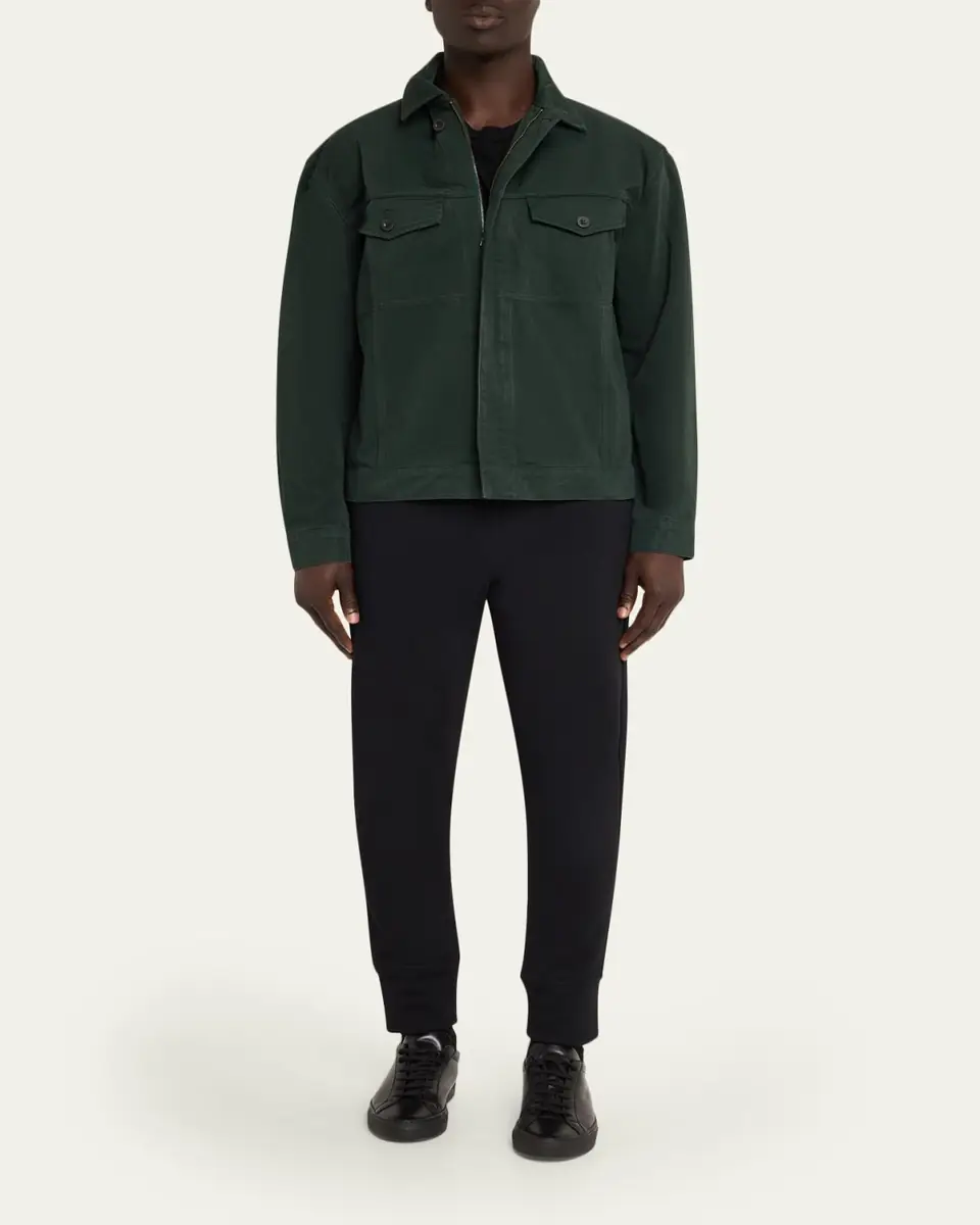 IM MEN Men's Cotton Full-Zip Trucker Jacket | Thumbnail 2 IM MEN Men's Cotton Full-Zip Trucker Jacket | Thumbnail 2