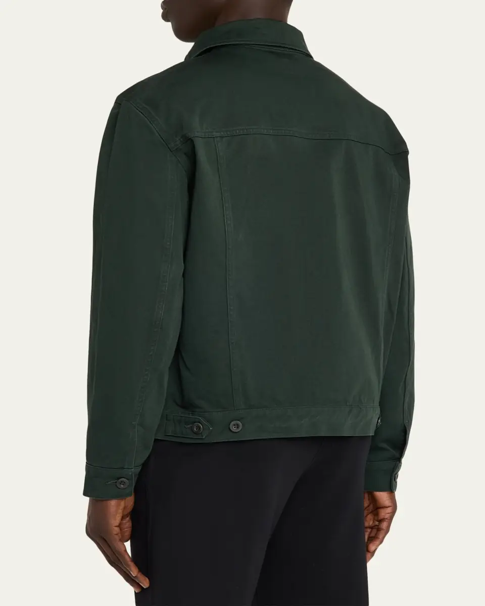 IM MEN Men's Cotton Full-Zip Trucker Jacket | Thumbnail 3 IM MEN Men's Cotton Full-Zip Trucker Jacket | Thumbnail 3