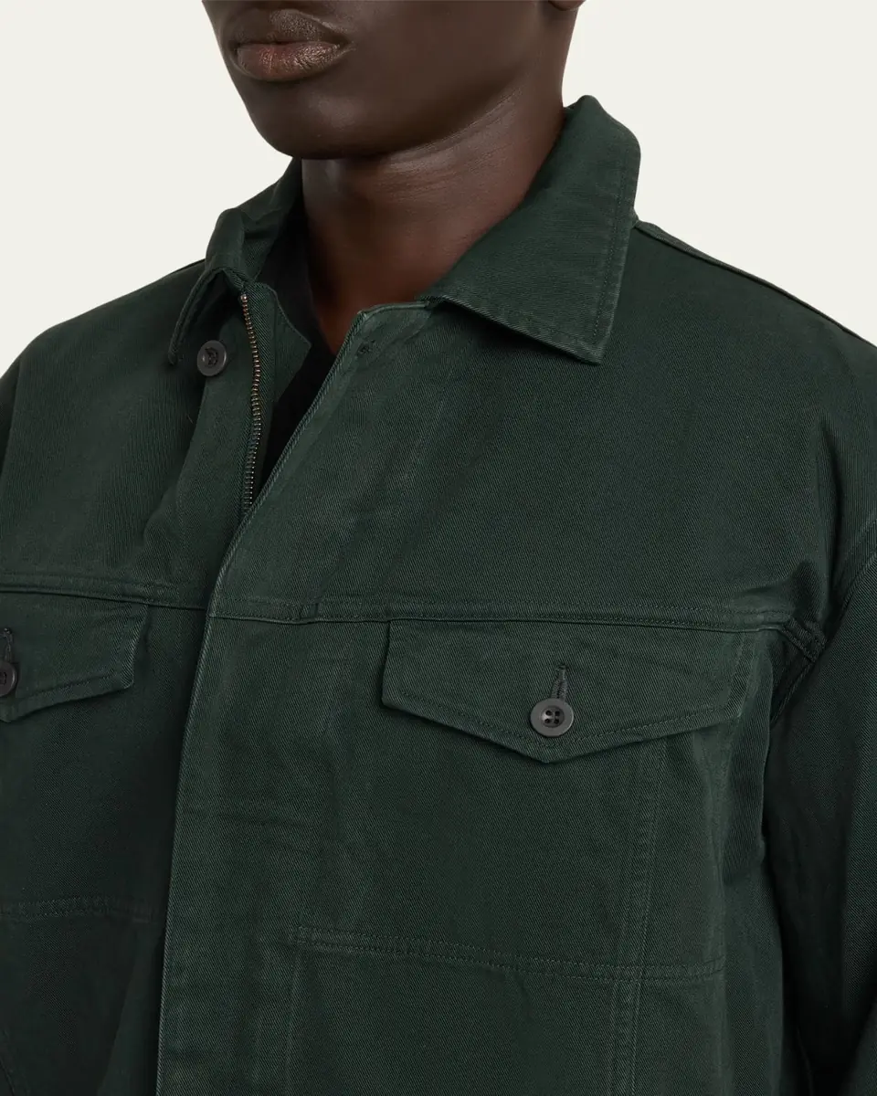 IM MEN Men's Cotton Full-Zip Trucker Jacket | Thumbnail 5 IM MEN Men's Cotton Full-Zip Trucker Jacket | Thumbnail 5