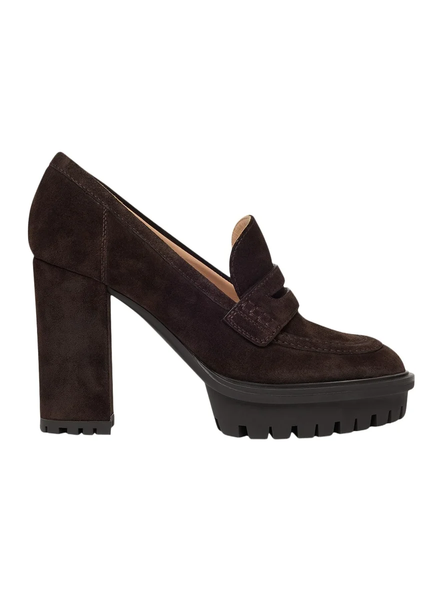 70mm Suede Platform Penny Loafers