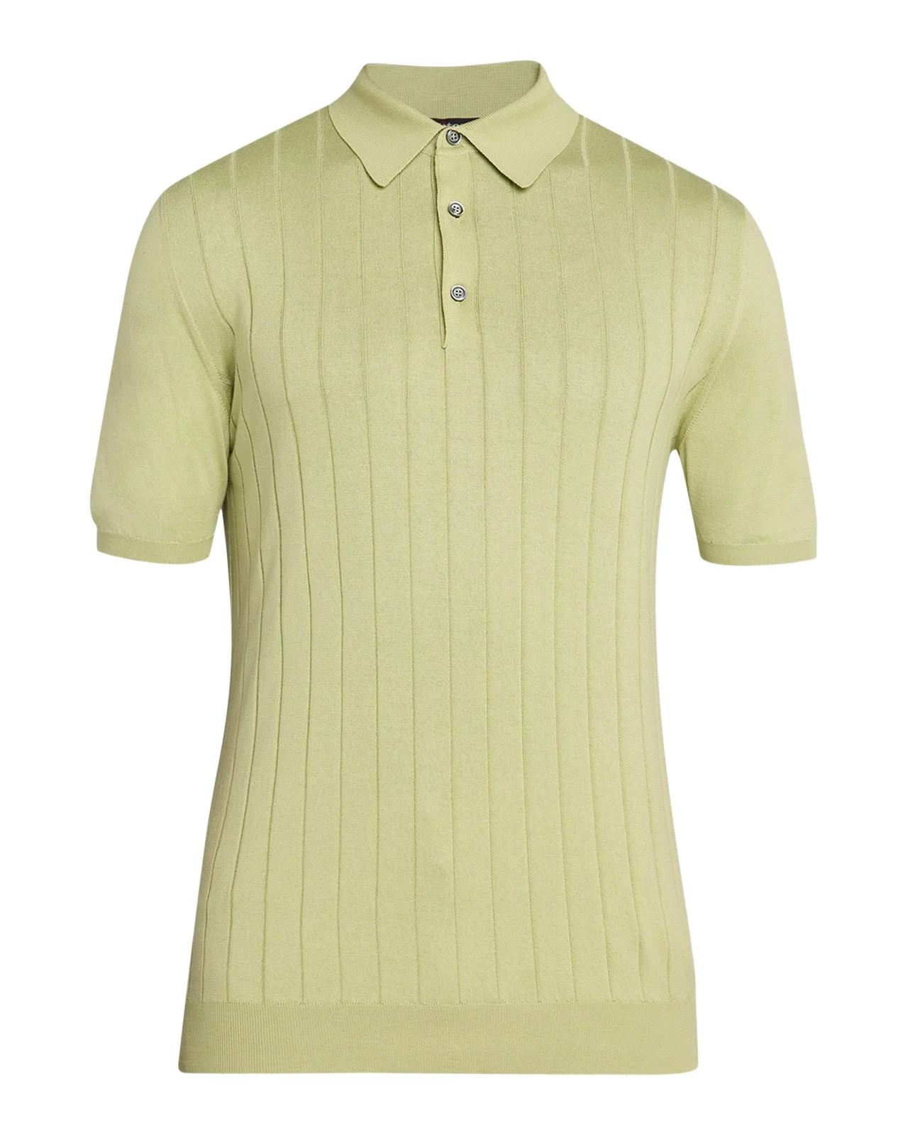 Men's Wide Rib Sea Island Cotton Polo Sweater Men's Wide Rib Sea Island Cotton Polo Sweater