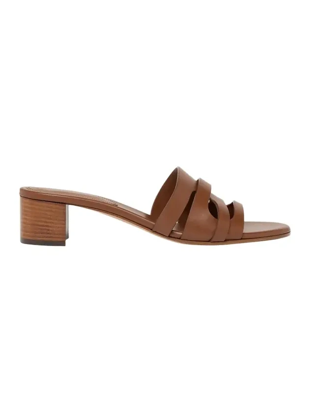 Gianvito Rossi 45mm Calfskin Leather Mule Sandals