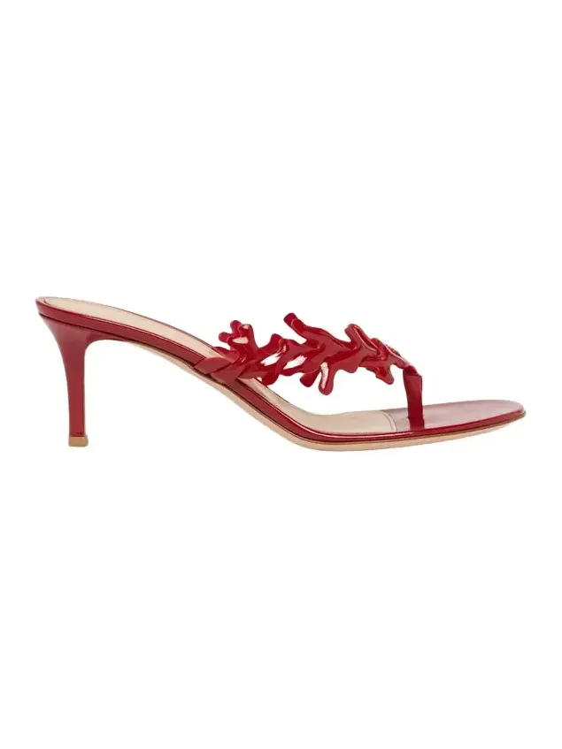 70mm Ocean Patent Leather Thong Sandals