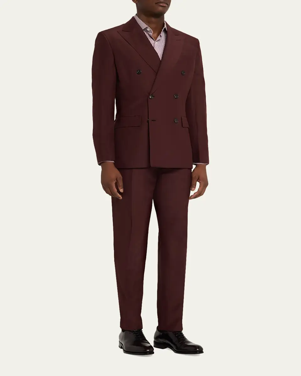 Brioni Men's Wool Peak Lapel Two-Piece Suit | Thumbnail 2 Brioni Men's Wool Peak Lapel Two-Piece Suit | Thumbnail 2