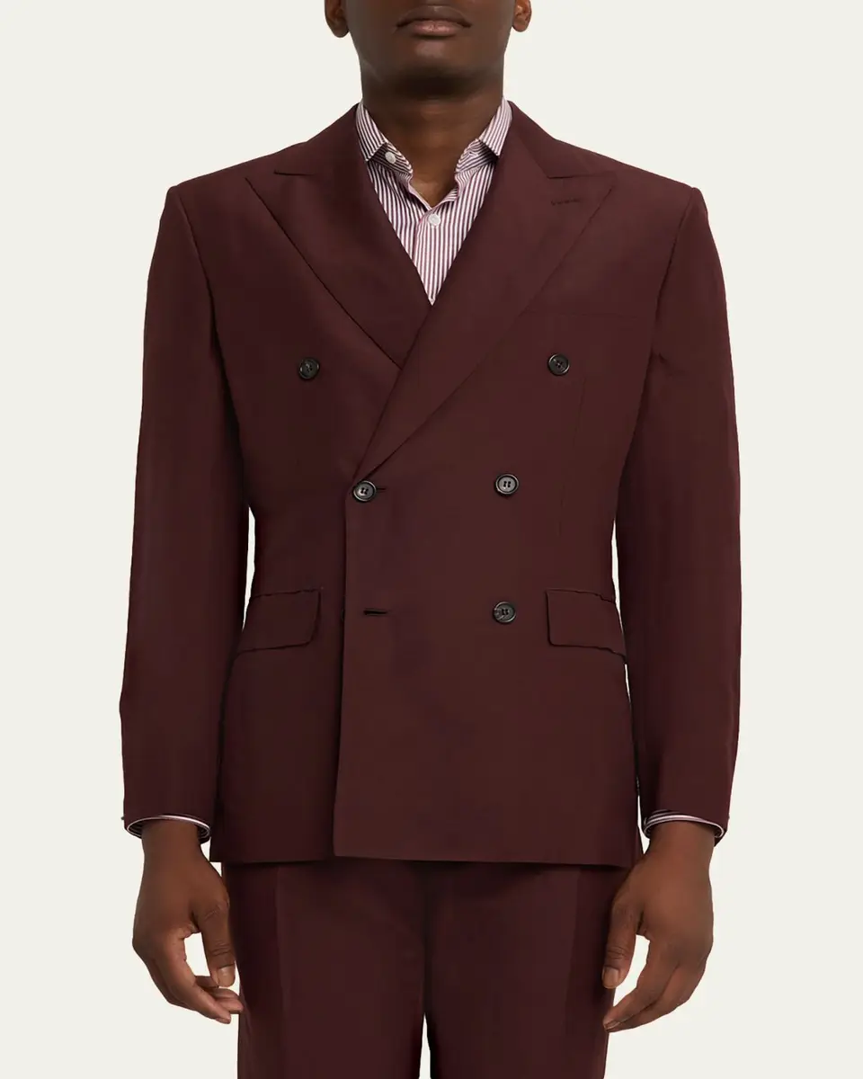 Brioni Men's Wool Peak Lapel Two-Piece Suit | Thumbnail 4 Brioni Men's Wool Peak Lapel Two-Piece Suit | Thumbnail 4