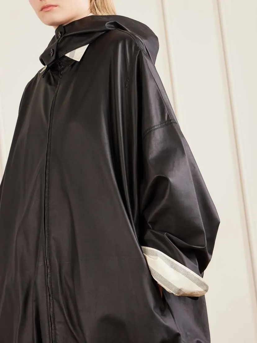 The Row Cassandre Leather Hooded Coat | Thumbnail 5 The Row Cassandre Leather Hooded Coat | Thumbnail 5