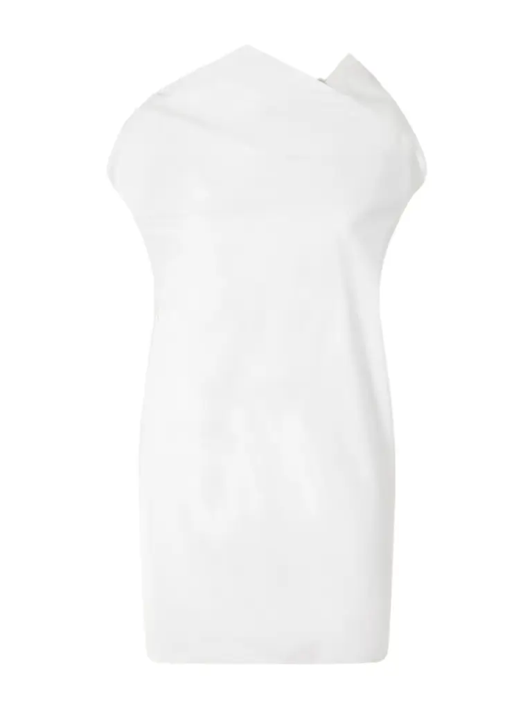 Khaite Tatia Draped Cotton-poplin Mini Dress | Image 1 Khaite Tatia Draped Cotton-poplin Mini Dress | Image 1