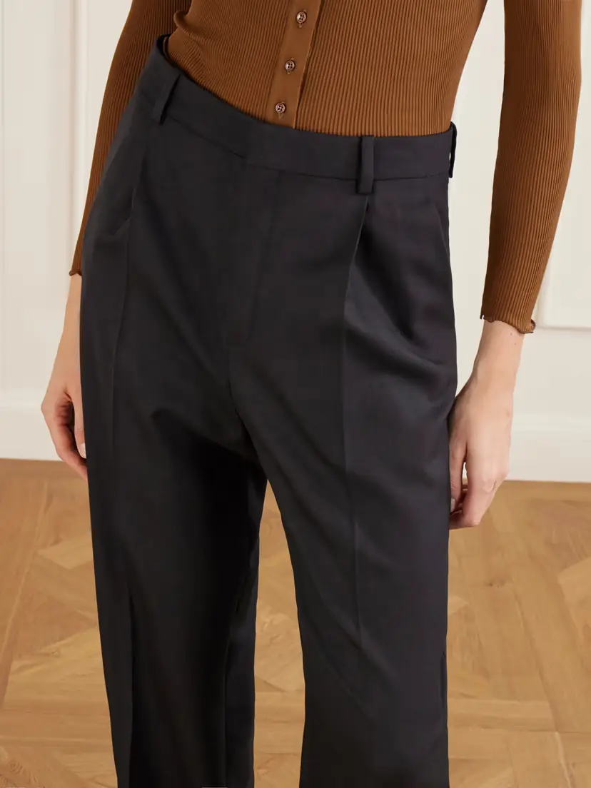 Saint Laurent Pleated Wool Straight-leg Pants | Thumbnail 4 Saint Laurent Pleated Wool Straight-leg Pants | Thumbnail 4