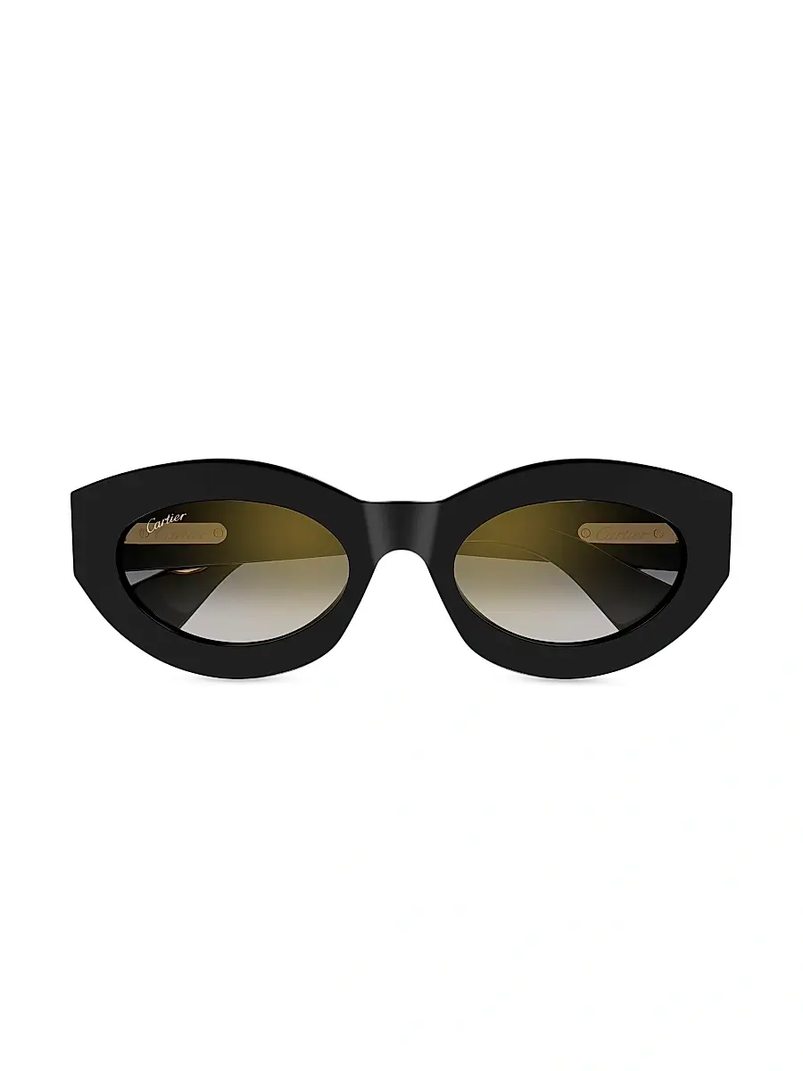 Cartier Women's Panthère Classic 53MM Oval Sunglasses - Black | Thumbnail 2 Cartier Women's Panthère Classic 53MM Oval Sunglasses - Black | Thumbnail 2