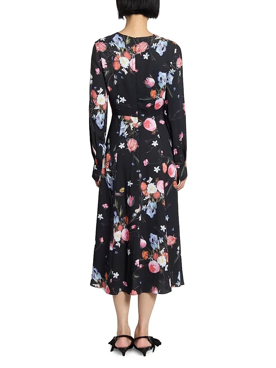 Erdem Women's Dutch Flower Midi-Dress | Thumbnail 5 Erdem Women's Dutch Flower Midi-Dress | Thumbnail 5