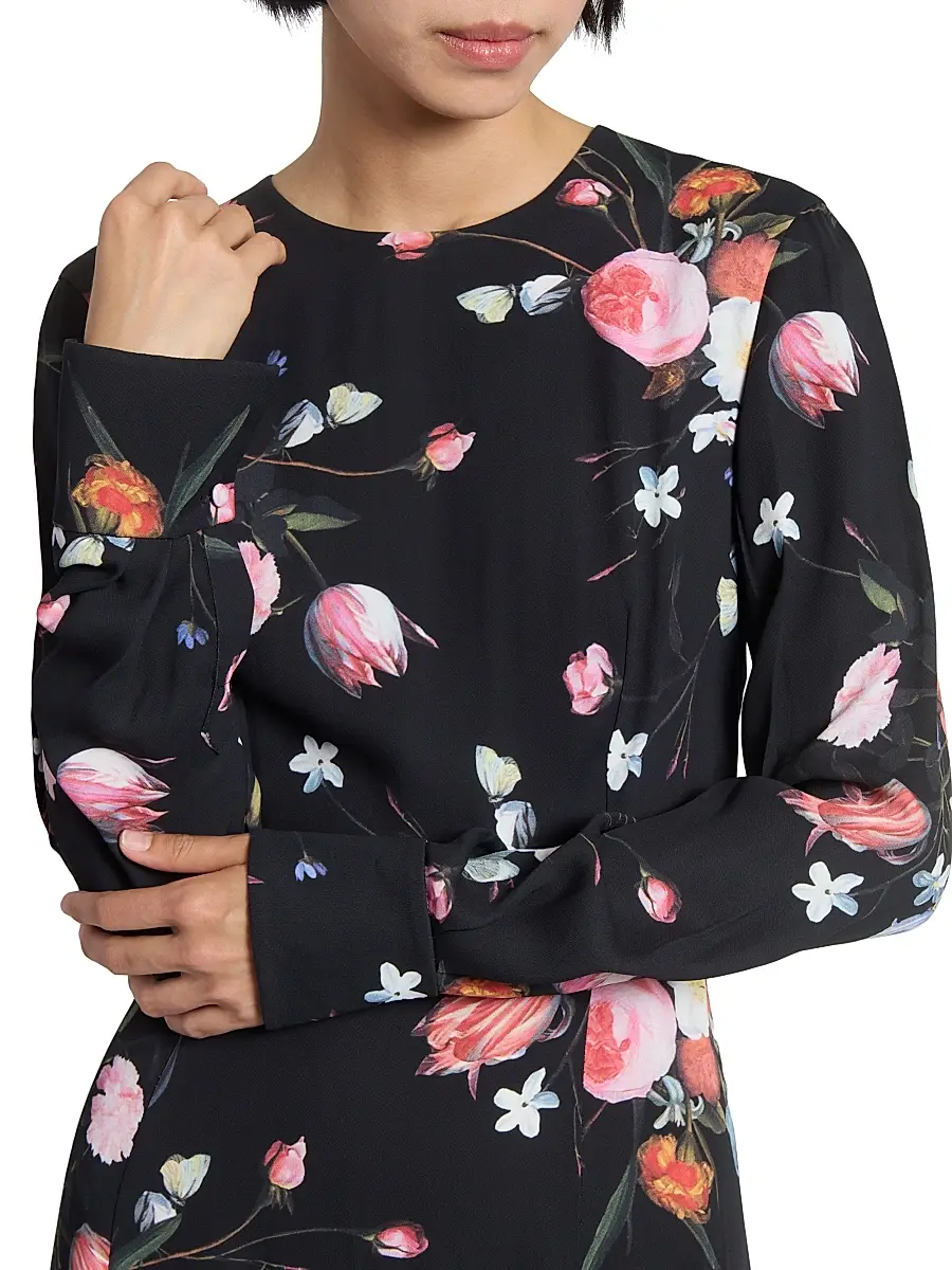 Erdem Women's Dutch Flower Midi-Dress | Thumbnail 6 Erdem Women's Dutch Flower Midi-Dress | Thumbnail 6