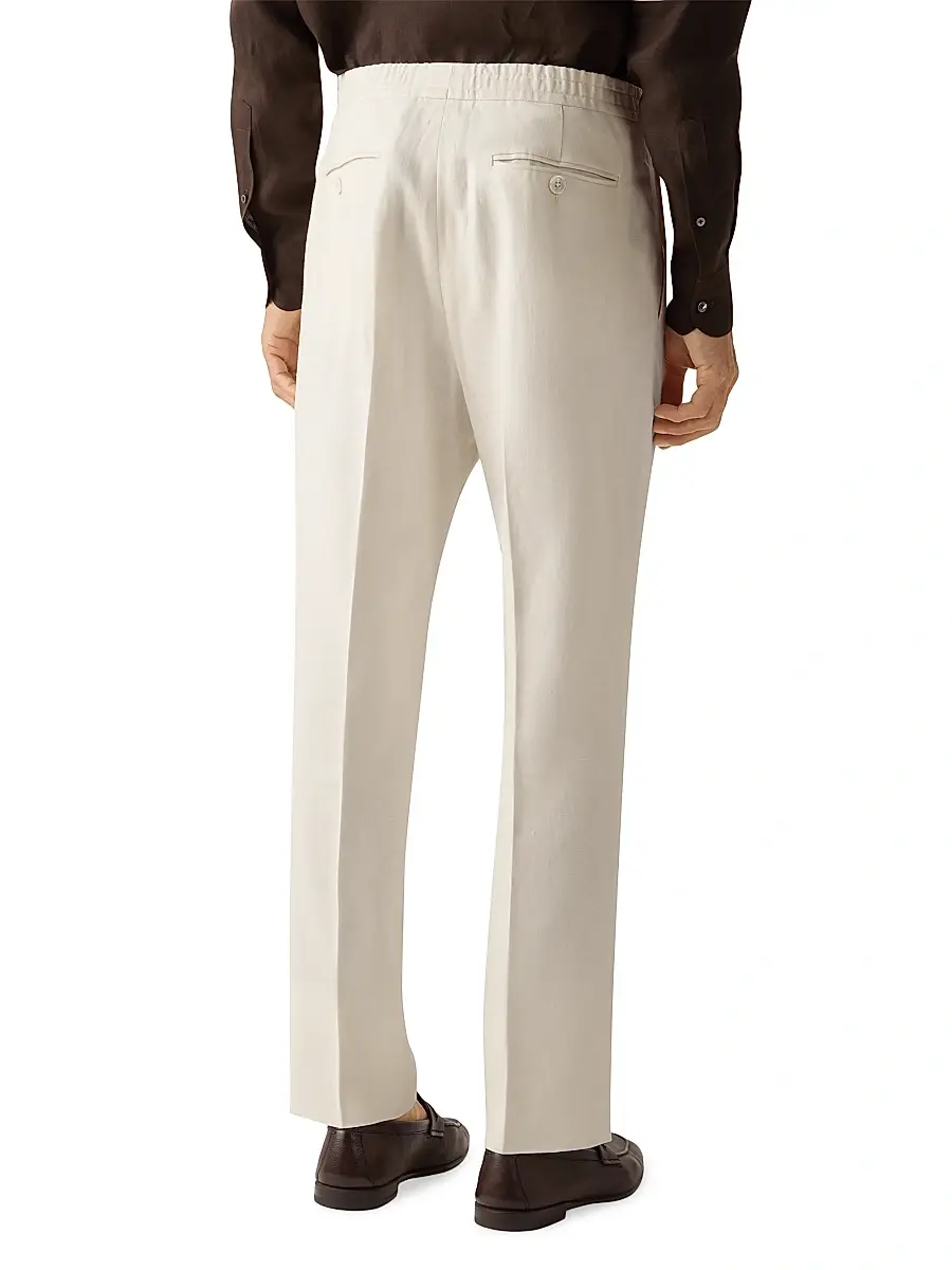 Zegna Men's Oasi Lino Pants | Thumbnail 4 Zegna Men's Oasi Lino Pants | Thumbnail 4