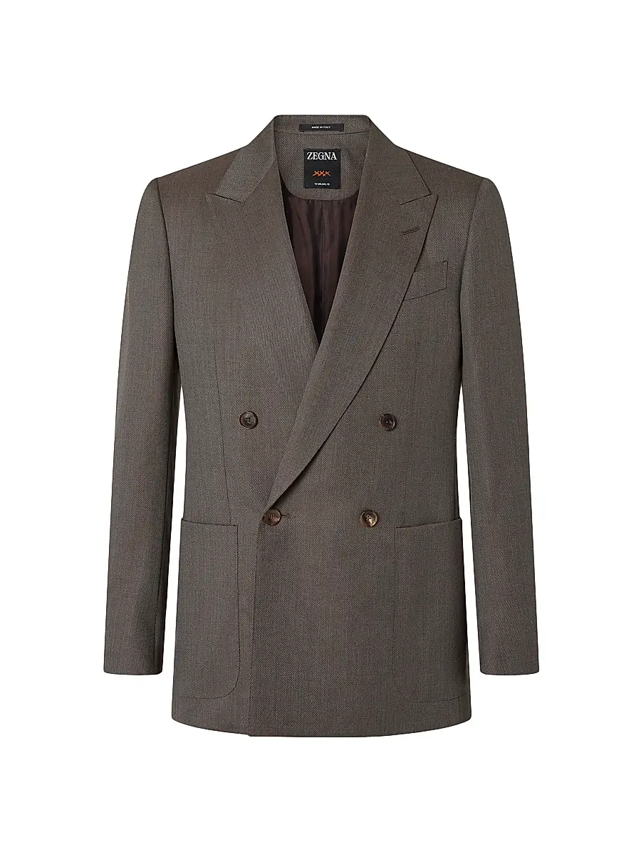 Zegna Men's Wool and Silk Jacket | Thumbnail 2 Zegna Men's Wool and Silk Jacket | Thumbnail 2