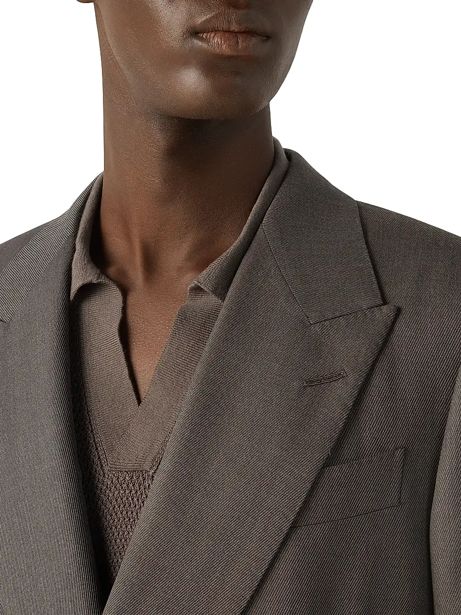 Zegna Men's Wool and Silk Jacket | Thumbnail 4 Zegna Men's Wool and Silk Jacket | Thumbnail 4