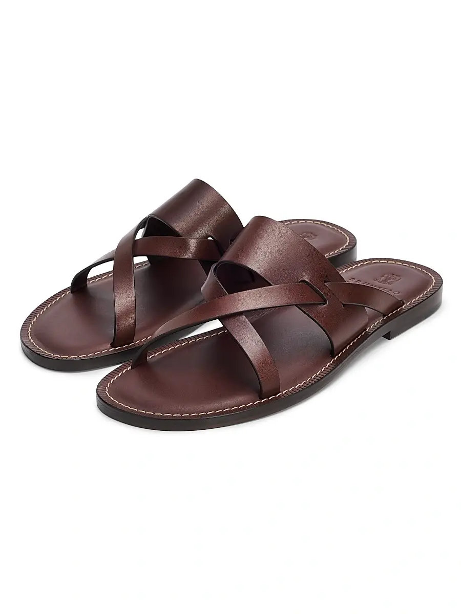 Brunello Cucinelli Men's Strappy Leather Sandals | Thumbnail 2 Brunello Cucinelli Men's Strappy Leather Sandals | Thumbnail 2