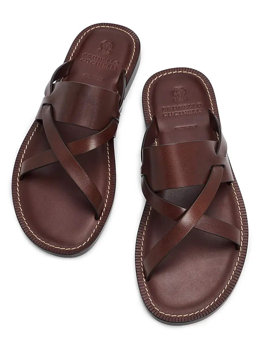 Brunello Cucinelli Men's Strappy Leather Sandals | Thumbnail 4 Brunello Cucinelli Men's Strappy Leather Sandals | Thumbnail 4