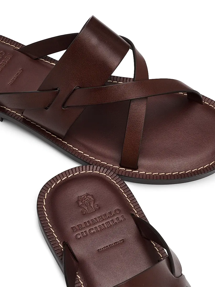 Brunello Cucinelli Men's Strappy Leather Sandals | Thumbnail 5 Brunello Cucinelli Men's Strappy Leather Sandals | Thumbnail 5