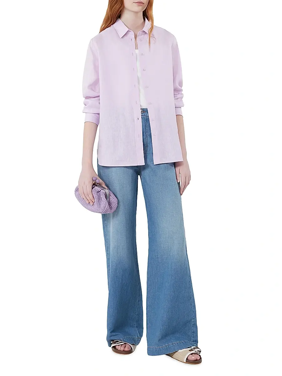Weekend Max Mara Women's Linen Fabric Shirt - Lilac | Thumbnail 2 Weekend Max Mara Women's Linen Fabric Shirt - Lilac | Thumbnail 2