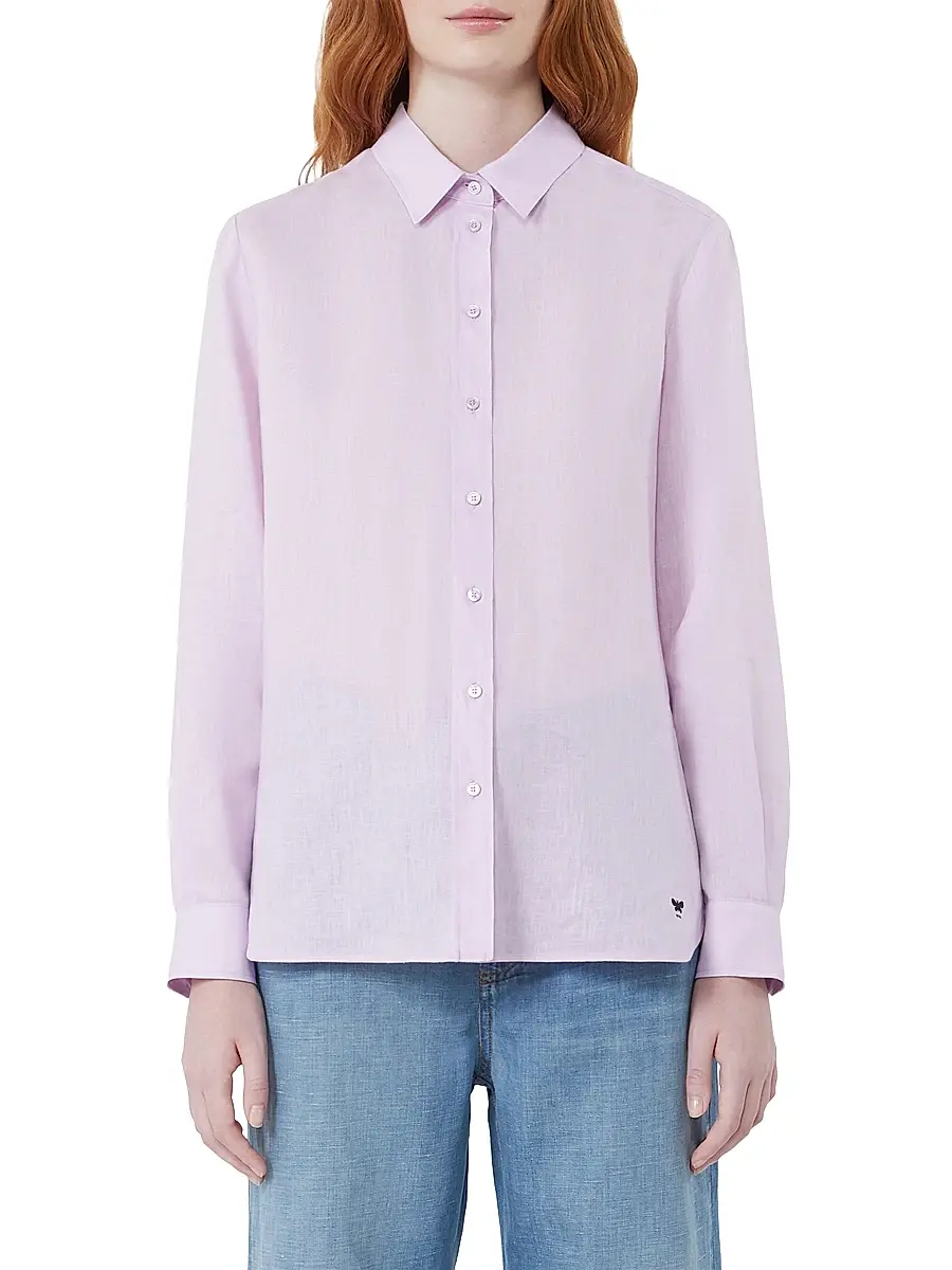 Weekend Max Mara Women's Linen Fabric Shirt - Lilac | Thumbnail 3 Weekend Max Mara Women's Linen Fabric Shirt - Lilac | Thumbnail 3