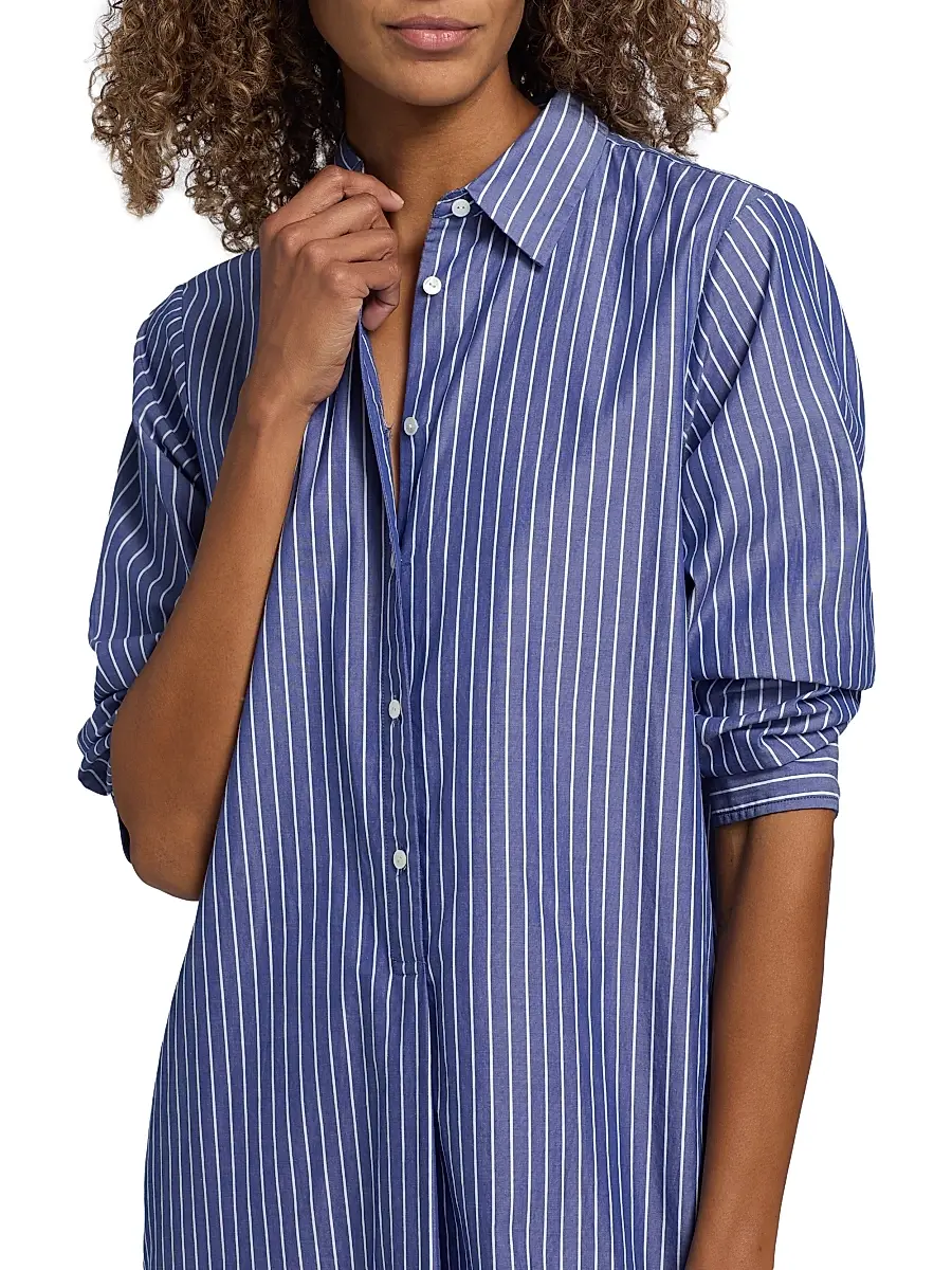 Nili Lotan Women's Mina Striped Cotton Shirtdress | Thumbnail 6 Nili Lotan Women's Mina Striped Cotton Shirtdress | Thumbnail 6