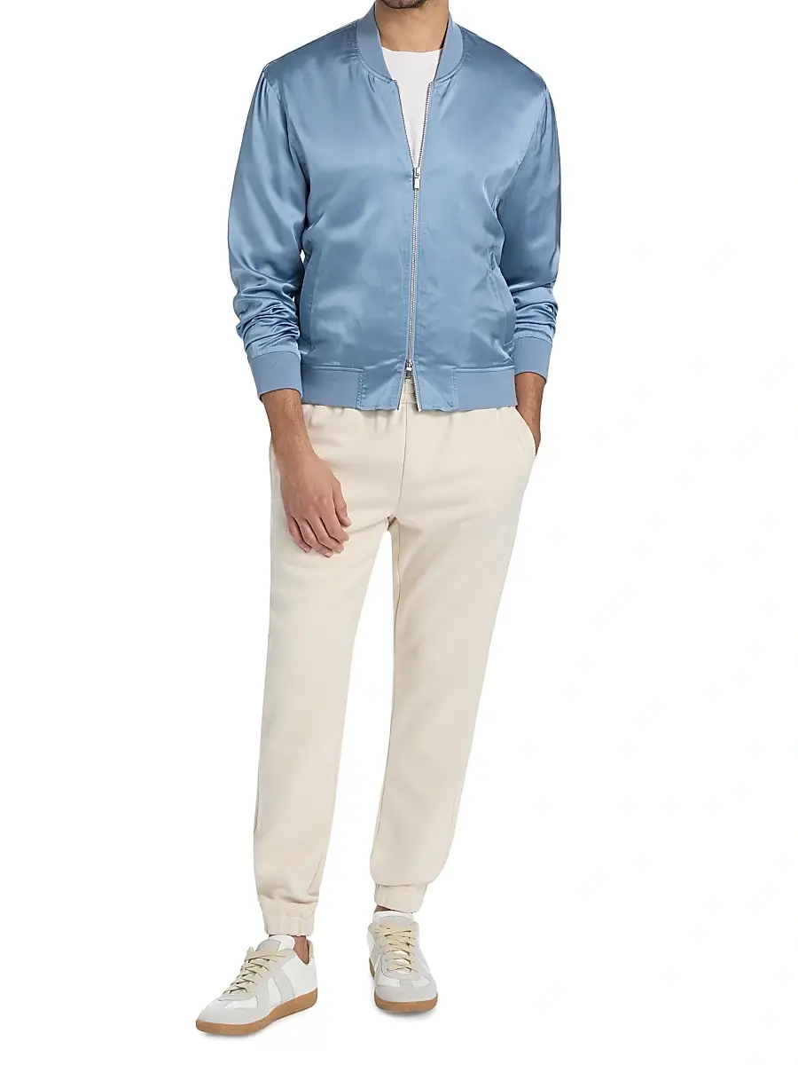Monfrère Men Maverick Satin Bomber Jacket | Thumbnail 2