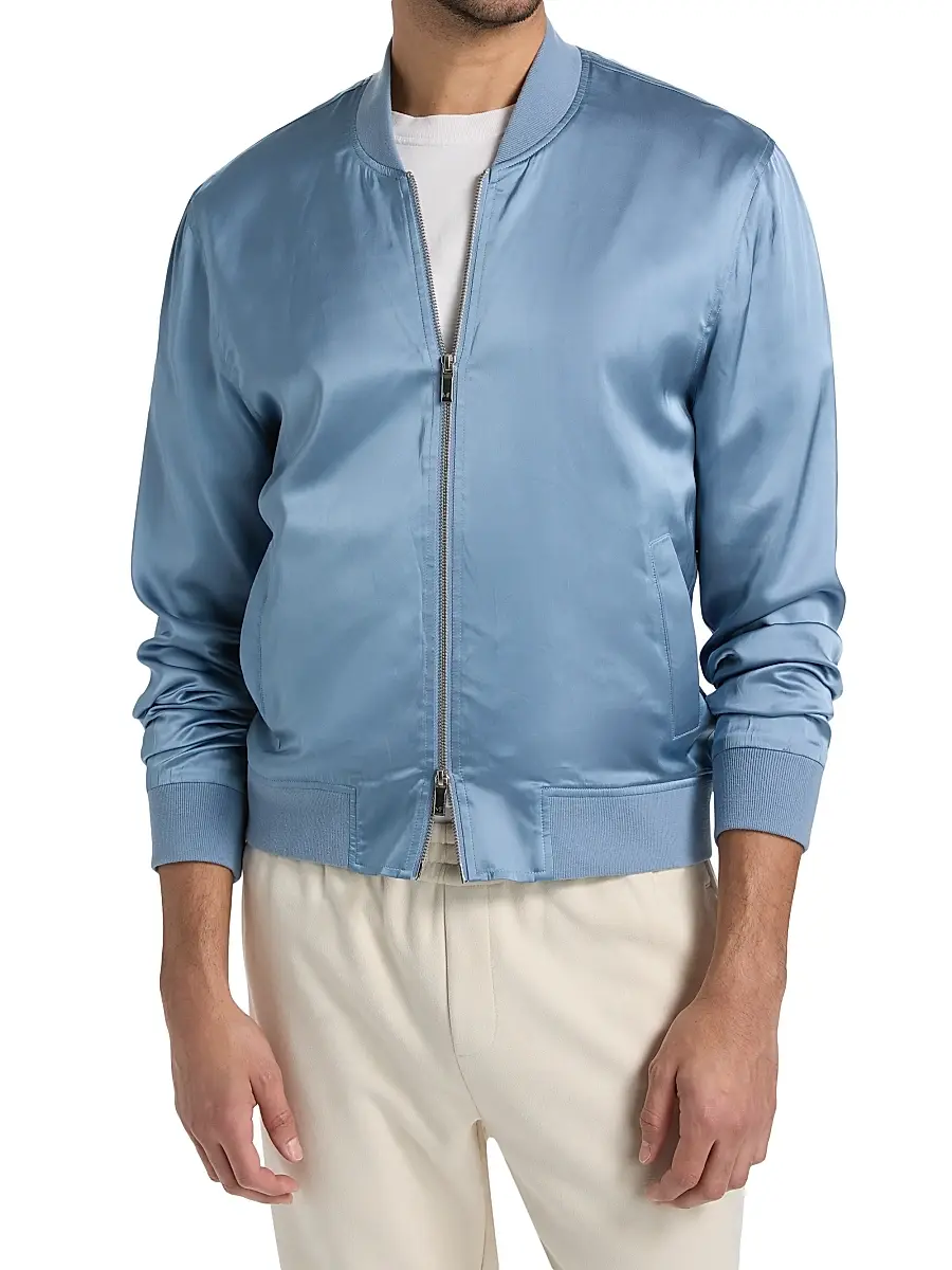 Monfrère Men Maverick Satin Bomber Jacket | Thumbnail 3