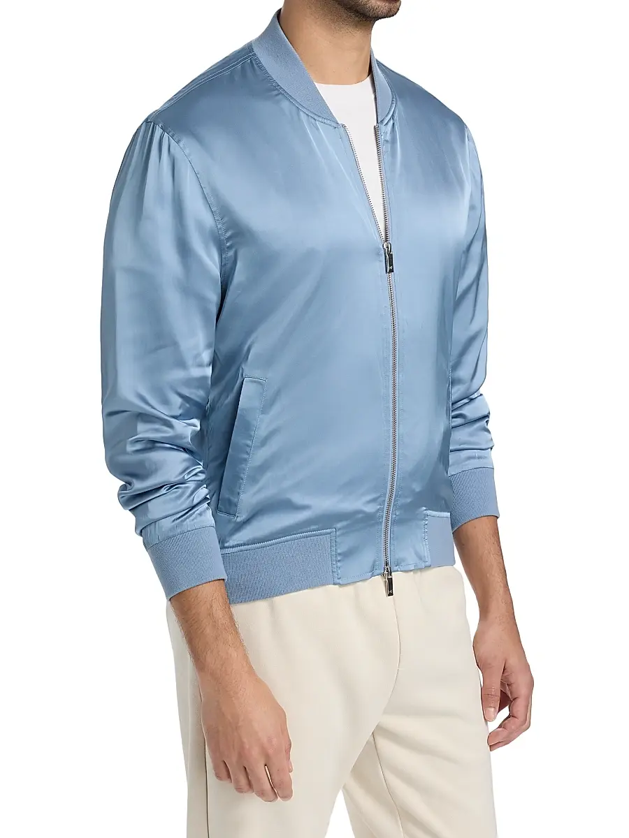 Monfrère Men Maverick Satin Bomber Jacket | Thumbnail 4