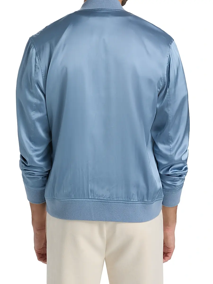 Monfrère Men Maverick Satin Bomber Jacket | Thumbnail 5