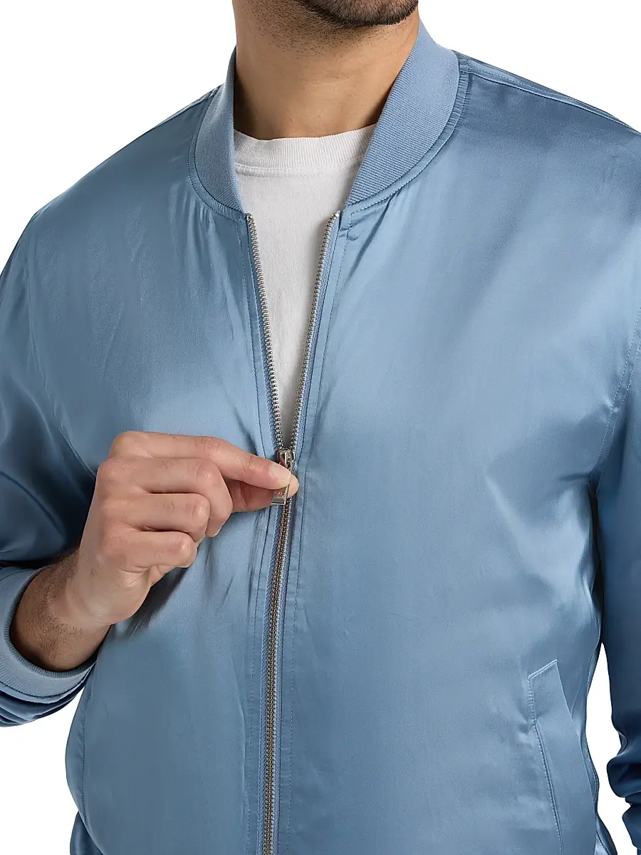 Monfrère Men Maverick Satin Bomber Jacket | Thumbnail 6